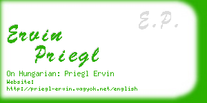 ervin priegl business card